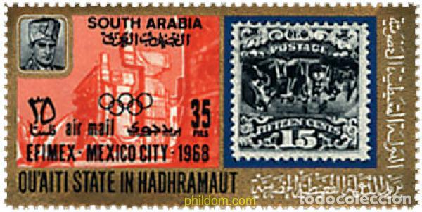 Sellos: 70131 MNH QU AITI. Estado de Hadhramaut 1968 EFIMEX 1968. EXPOSICION FILATELICA INTERNACIONAL