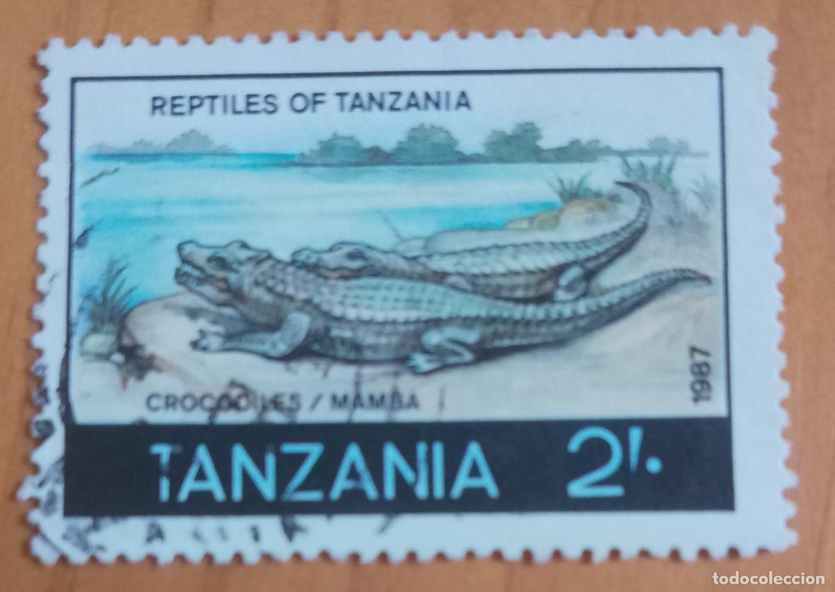 Sellos: TANZANIA - V/F 2 - A&Ntilde;O 1987 - FAUNA, REPTILES, COCODRILO - VER DESCRIPCI&Oacute;N