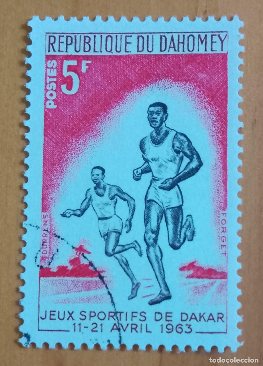 Sellos: DAHOMEY - V/F 5 F - JUEGOS DEPORTIVOS DE DAKAR, 11-21 AVRIL 1963 - VER DESCRIPCI&Oacute;N