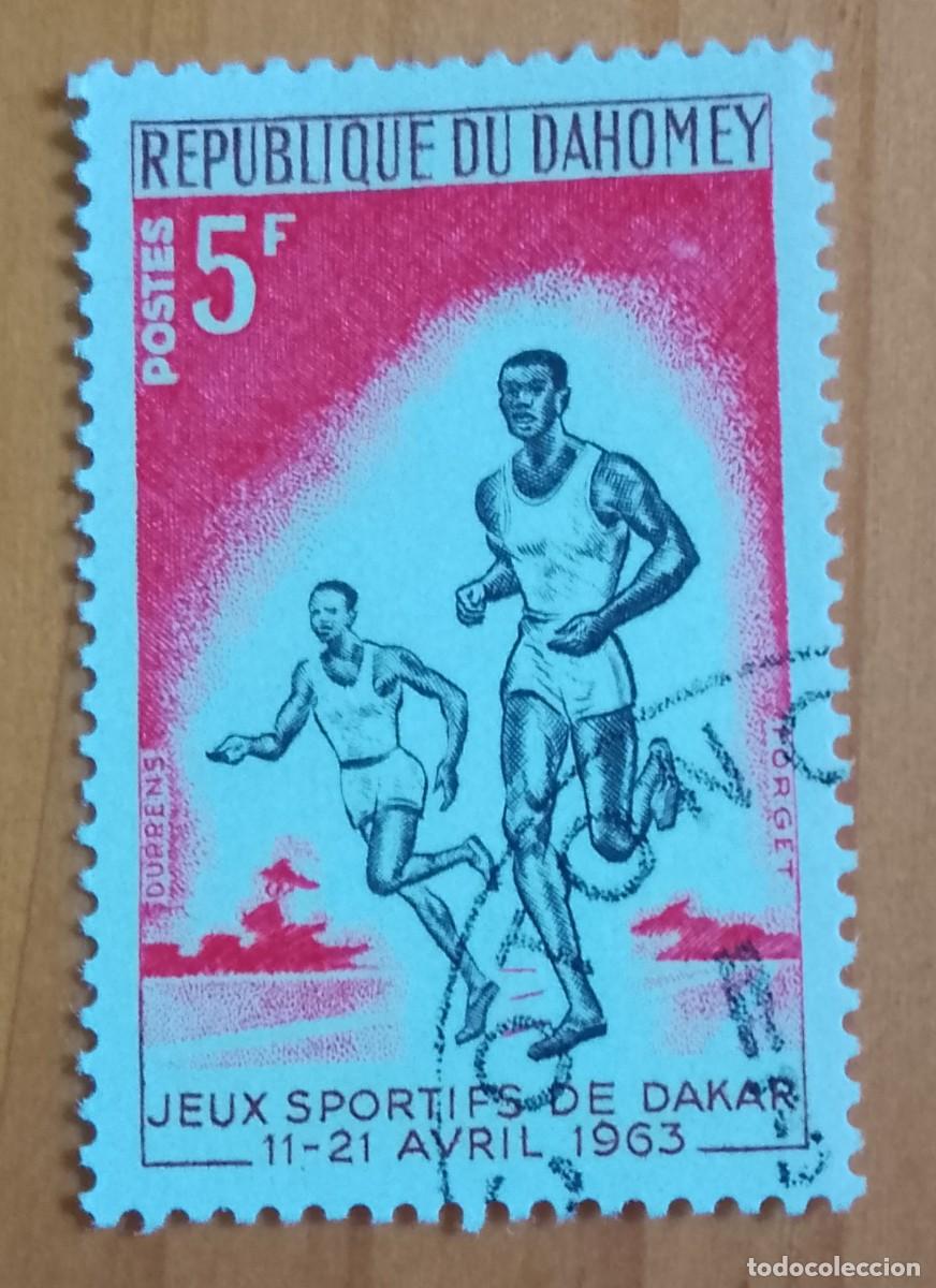 Sellos: DAHOMEY - V/F 5 F - JUEGOS DEPORTIVOS DE DAKAR, 11-21 AVRIL 1963 - VER DESCRIPCI&Oacute;N