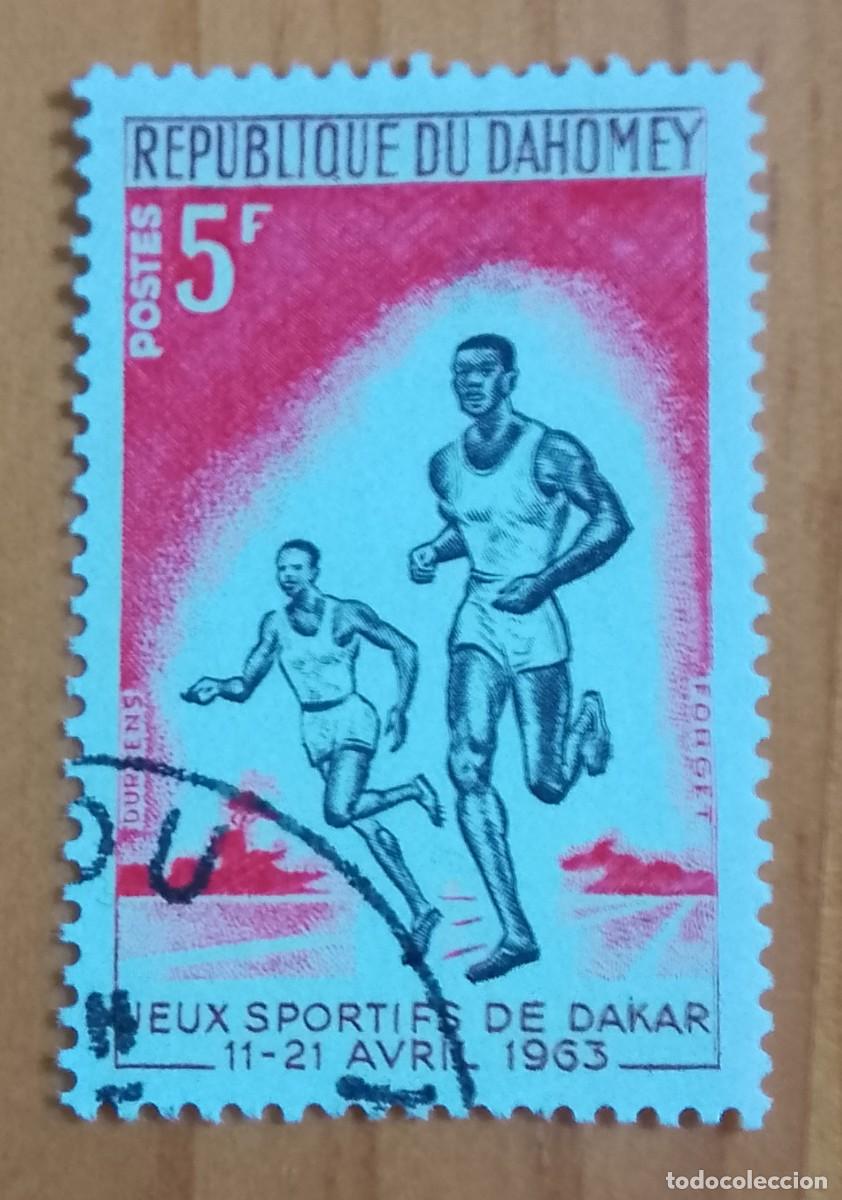 Sellos: DAHOMEY - V/F 5 F - JUEGOS DEPORTIVOS DE DAKAR, 11-21 AVRIL 1963 - VER DESCRIPCI&Oacute;N