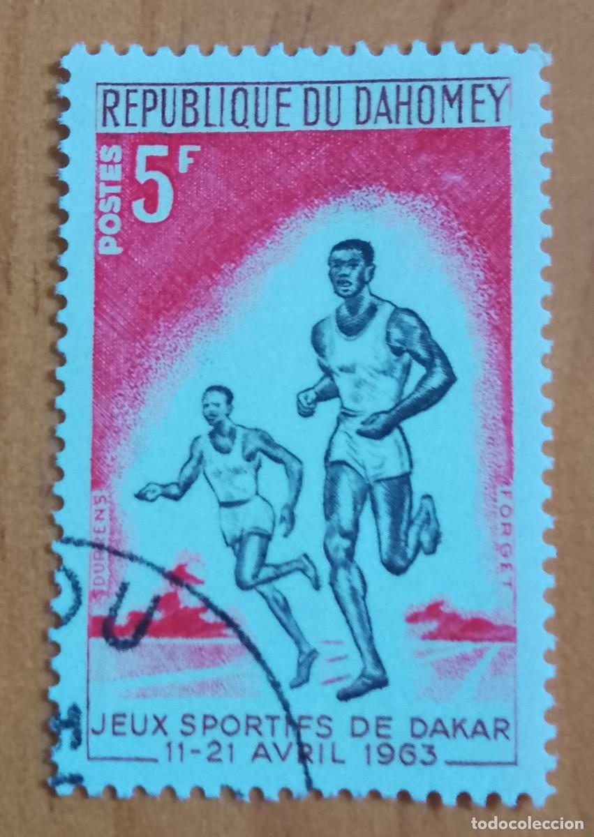 Sellos: DAHOMEY - V/F 5 F - JUEGOS DEPORTIVOS DE DAKAR, 11-21 AVRIL 1963 - VER DESCRIPCI&Oacute;N