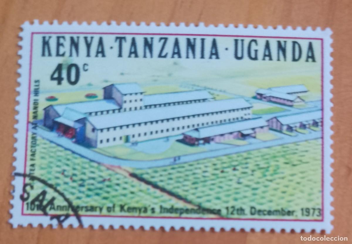 Sellos: KENYA-TANZANIA-UGANDA - 40 C - 10 ANIVERSARIO DE LA INDEPENDENCIA 1973 - VER DESCRIPCI&Oacute;N