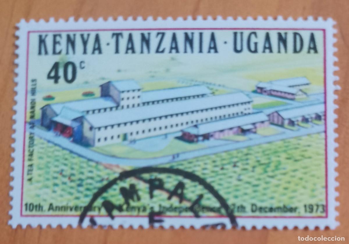 Sellos: KENYA-TANZANIA-UGANDA - 40 C - 10 ANIVERSARIO DE LA INDEPENDENCIA 1973 - VER DESCRIPCI&Oacute;N