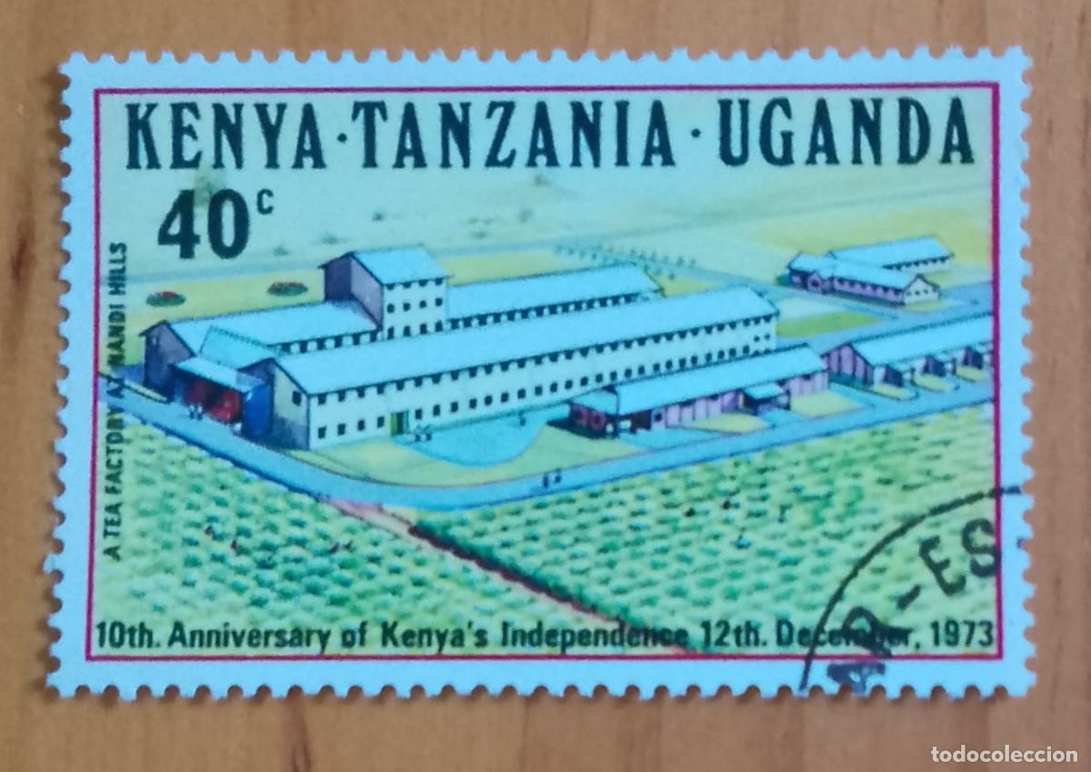 Sellos: KENYA-TANZANIA-UGANDA - 40 C - 10 ANIVERSARIO DE LA INDEPENDENCIA 1973 - VER DESCRIPCI&Oacute;N