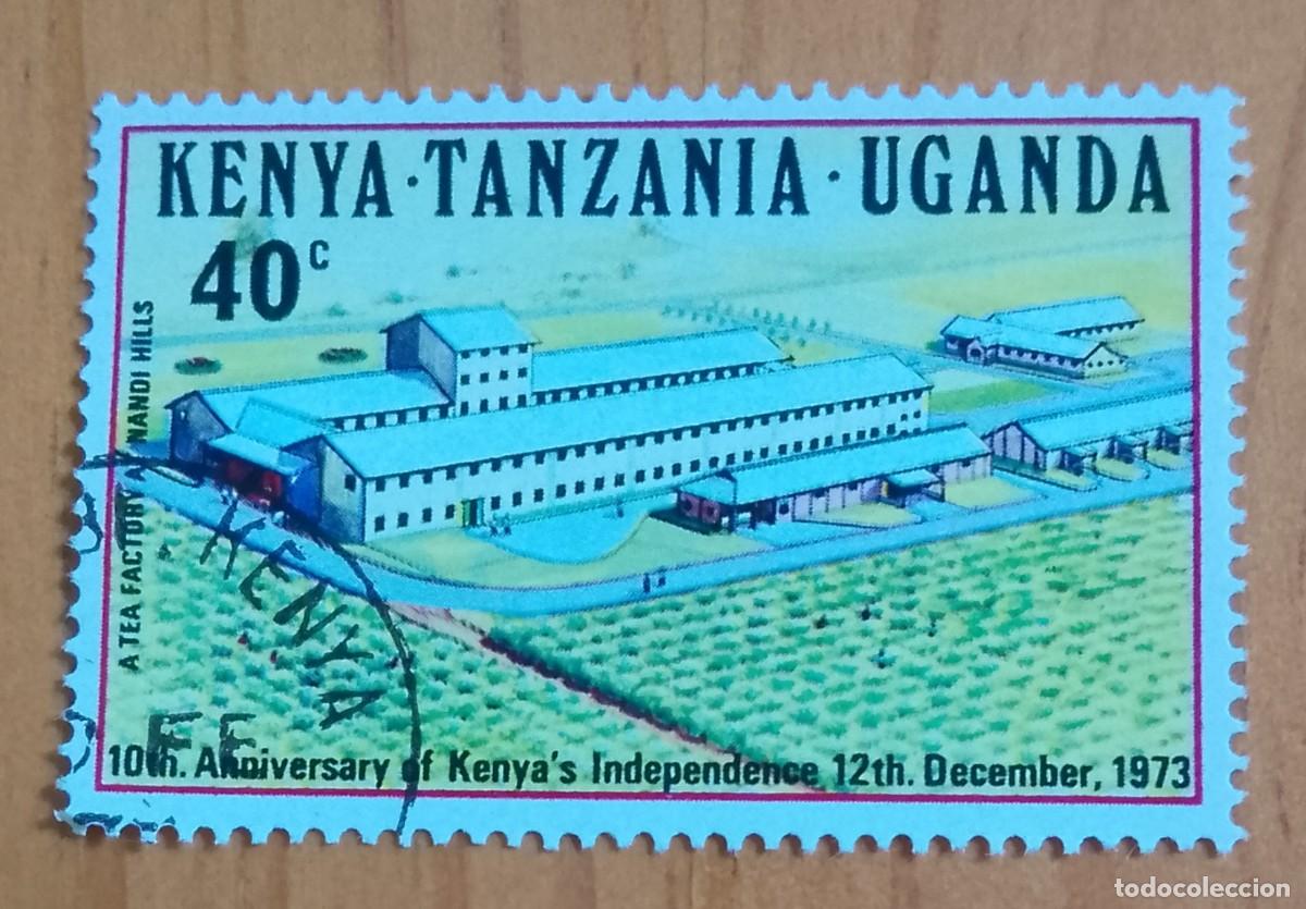 Sellos: KENYA-TANZANIA-UGANDA - 40 C - 10 ANIVERSARIO DE LA INDEPENDENCIA 1973 - VER DESCRIPCI&Oacute;N