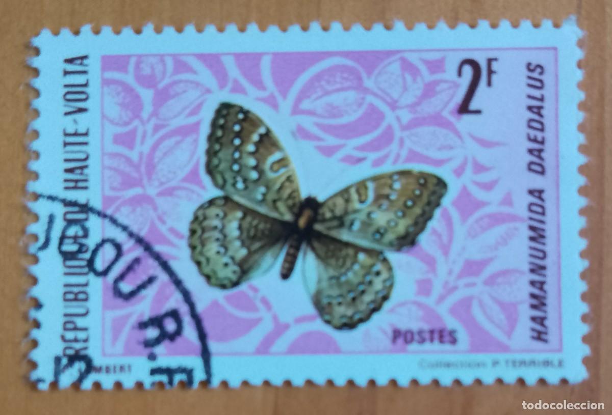 Sellos: ALTO VOLTA - 2 F - FAUNA, MARIPOSA - VER DESCRIPCI&Oacute;N