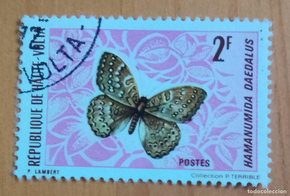 Sellos: ALTO VOLTA - 2 F - FAUNA, MARIPOSA - VER DESCRIPCI&Oacute;N