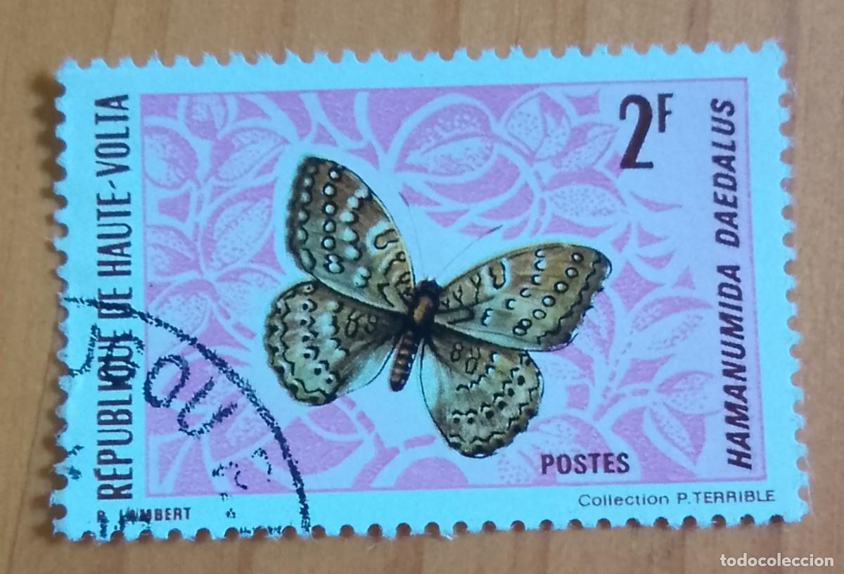 Sellos: ALTO VOLTA - 2 F - FAUNA, MARIPOSA - VER DESCRIPCI&Oacute;N