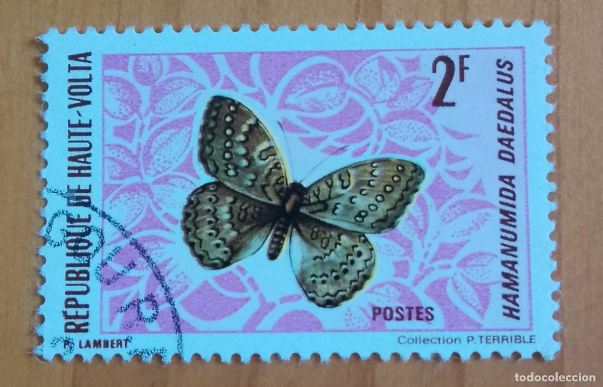 Sellos: ALTO VOLTA - 2 F - FAUNA, MARIPOSA - VER DESCRIPCI&Oacute;N