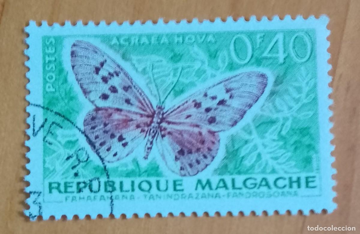 Sellos: MALGACHE, MADAGASCAR - 0,4 F - FAUNA, MARIPOSA - VER DESCRIPCI&Oacute;N
