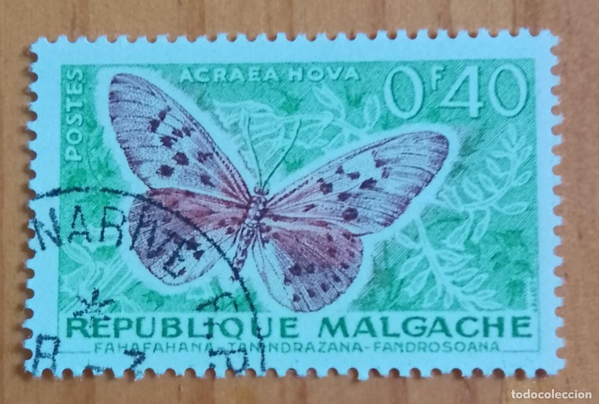 Sellos: MALGACHE, MADAGASCAR - 0,4 F - FAUNA, MARIPOSA - VER DESCRIPCI&Oacute;N