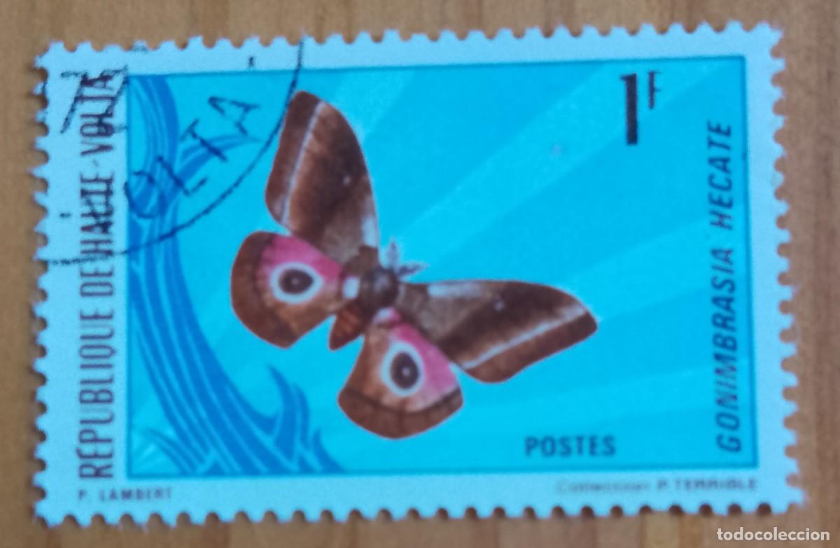 Sellos: ALTO VOLTA - 1 F - FAUNA, MARIPOSA, GONIMBRASI HECATE - VER DESCRIPCI&Oacute;N