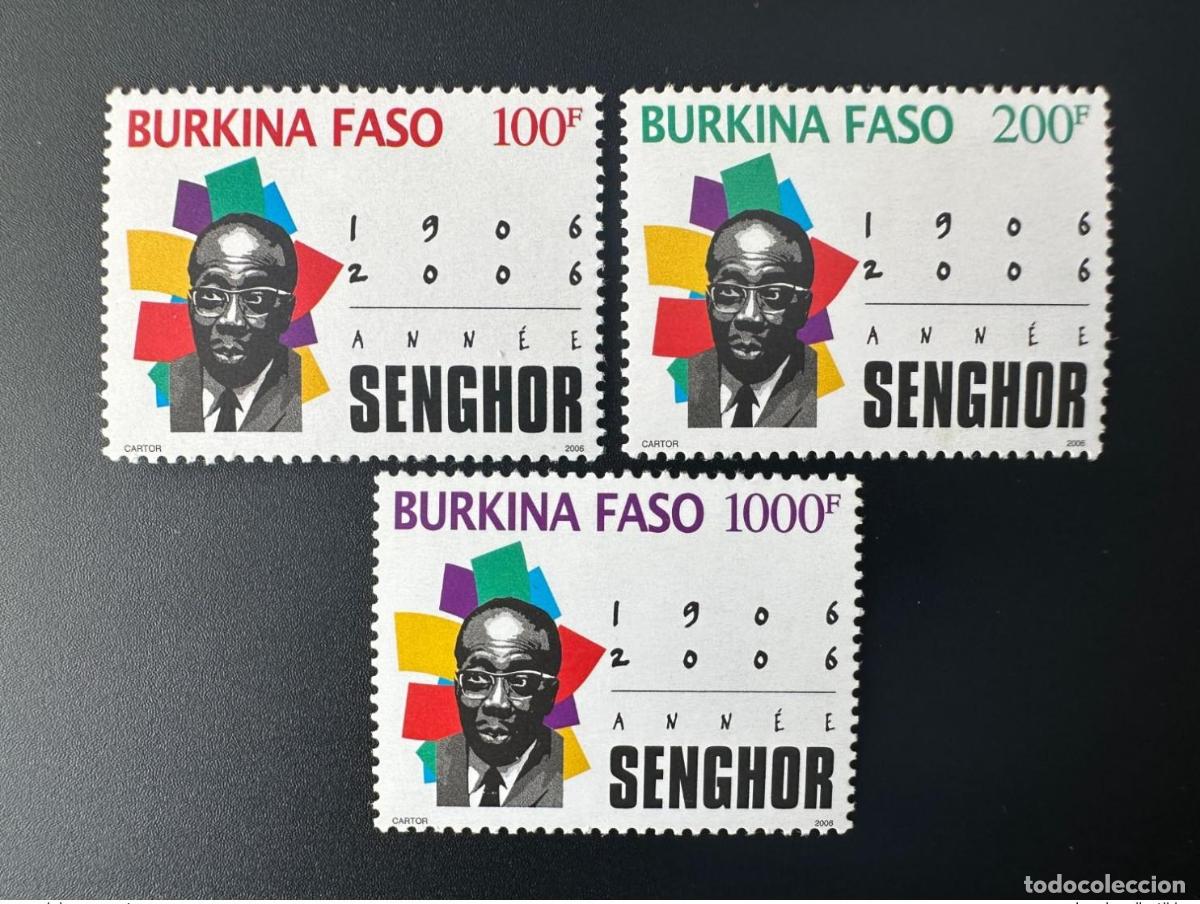Selos: Burkina Faso 2006 Mi. 1887 - 1889 Leopold Sedar Senghor Presidente 1906 Senegal