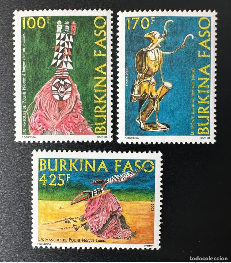 Sellos: Burkina Faso 2003 Mi. 1851 - 1853 Las m&aacute;scaras de Pouni Bronze Music
