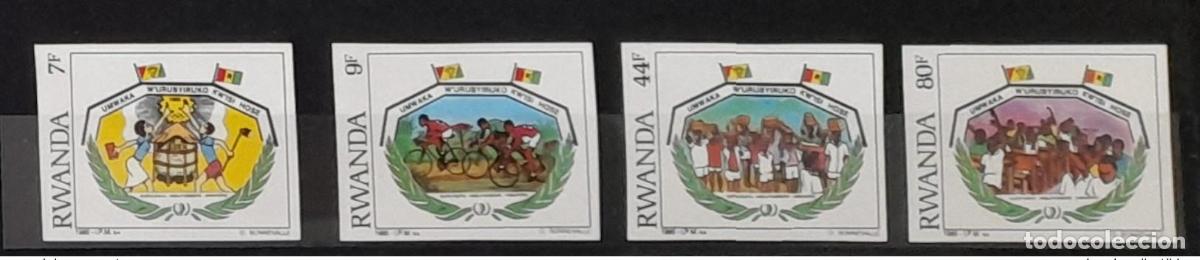 Sellos: Ruanda 1985 COB 1249 - 1252 IMPERF ND A&ntilde;o Internacional de la Juventud