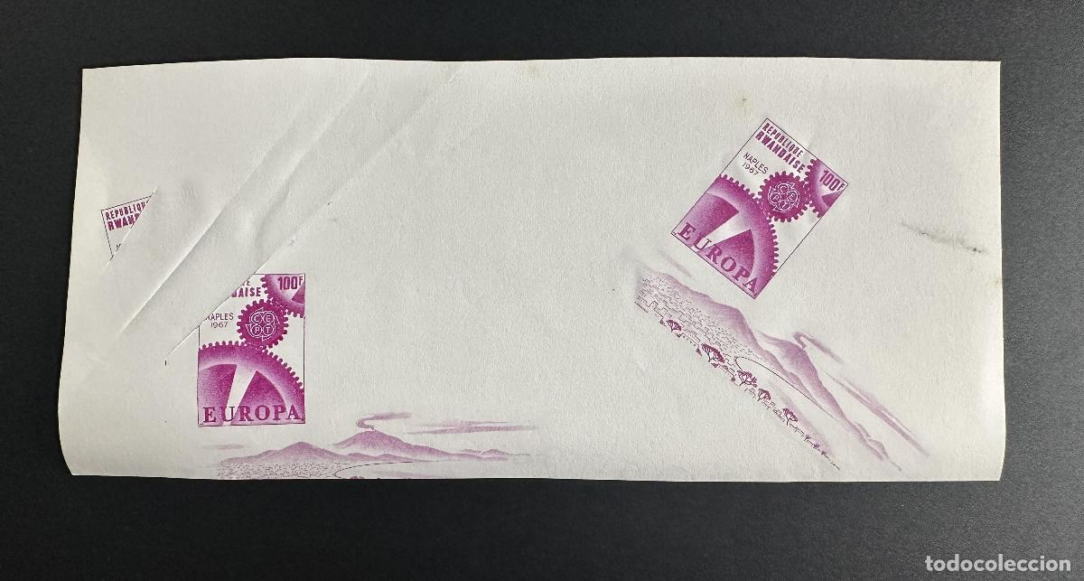 Sellos: Ruanda 1967 COB Bl 8 Pruebas de color IMPERF ND Europa CEPT Exposici&oacute;n N&aacute;poles