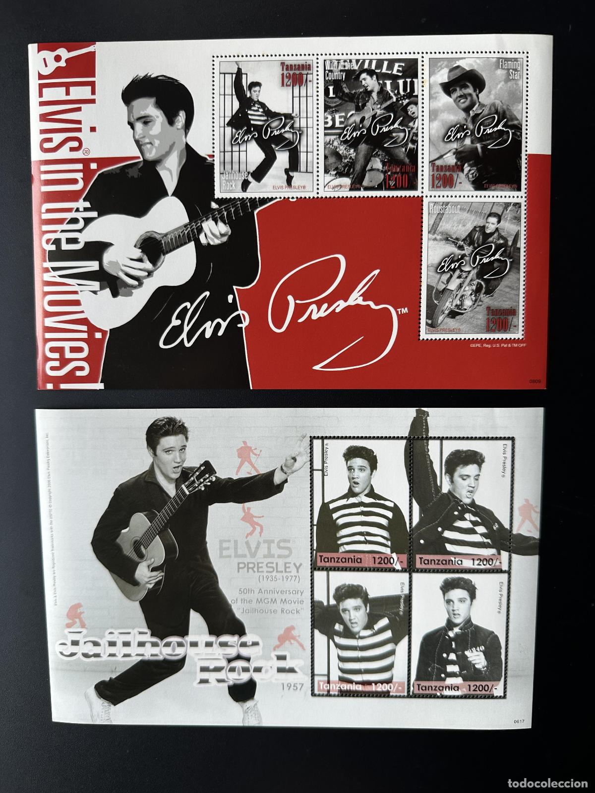 Sellos: Tanzania 2006 Mi. No. 4366 - 4373 M&uacute;sica de cantante rock Elvis Presley Jailhouse