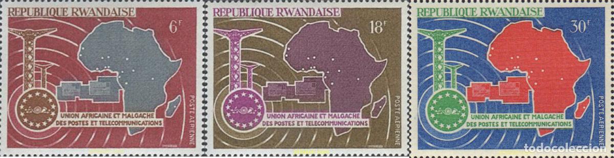 Sellos: 370058 MNH RUANDA 1967 UNION AFRICANA Y MADAGASCAR D TELECOMUNICACIONES