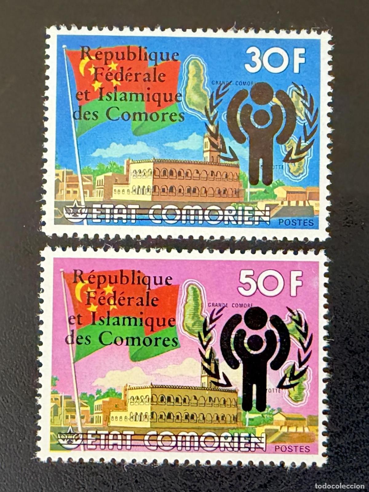 Sellos: Comoras 1978 Mi. 454-455 A&ntilde;o internacional del ni&ntilde;o bandera mezquita