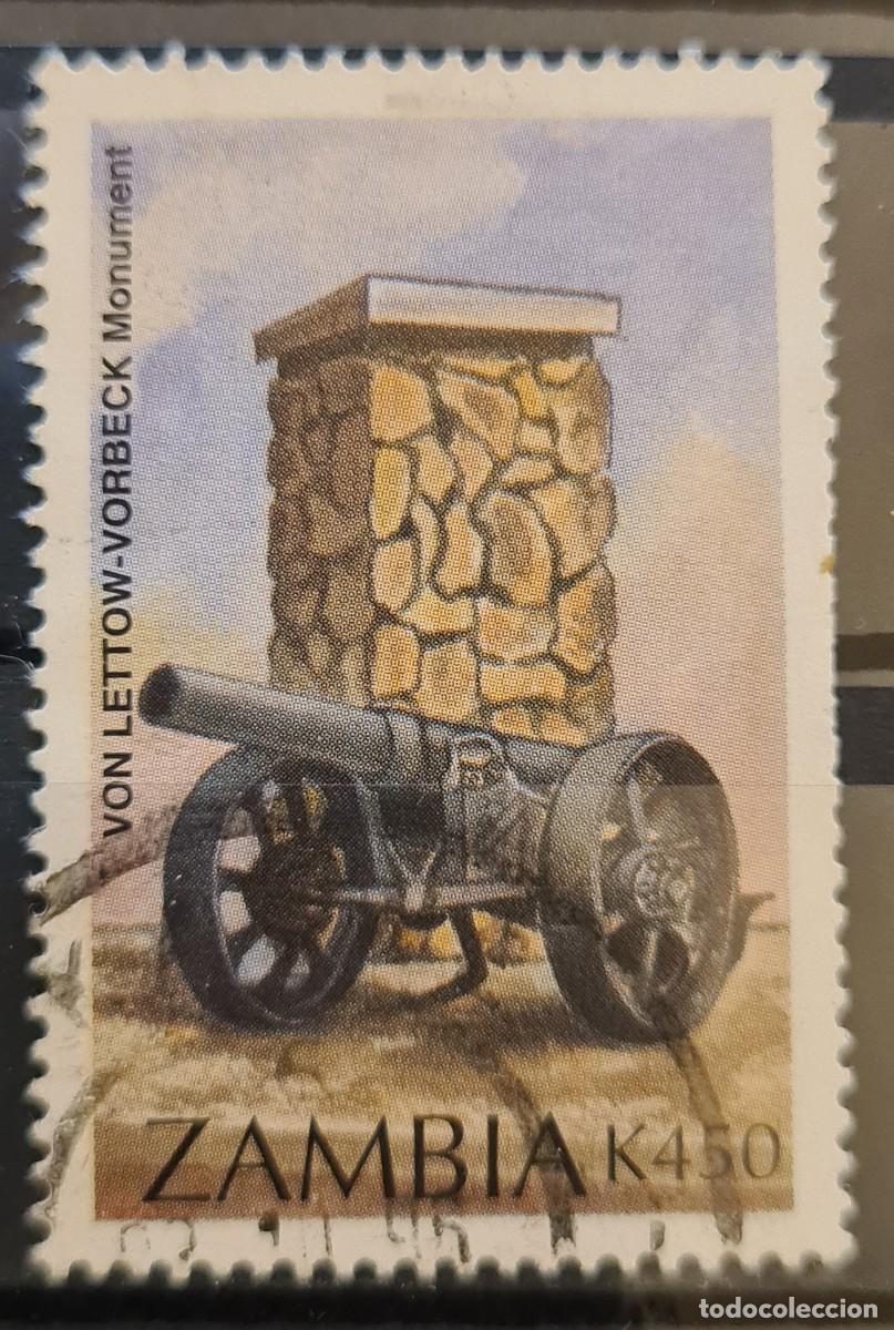 Sellos: Sello usado de Zambia 1996: Monumento a von Lettow-Vorbeck