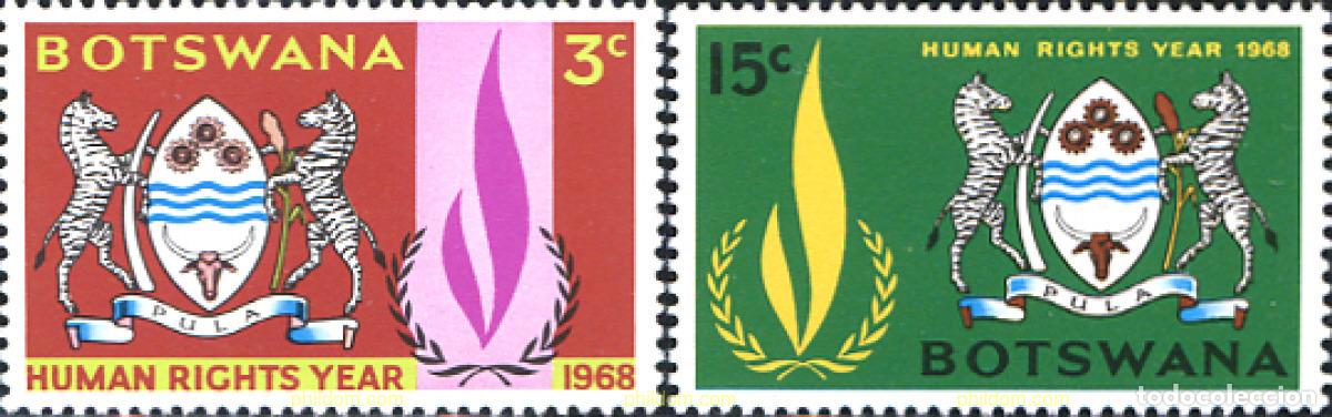 Sellos: 796177 MNH BOTSWANA 1968 A&Ntilde;O I NTERNACIONAL DE LOS DERECHOS HUMANOS