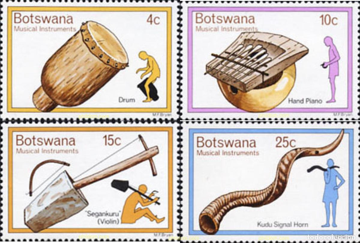 Sellos: 196485 MNH BOTSWANA 1976 INSTRUMENTOS MUSICALES