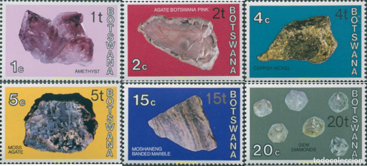 Sellos: 293521 MNH BOTSWANA 1976 MINERALES