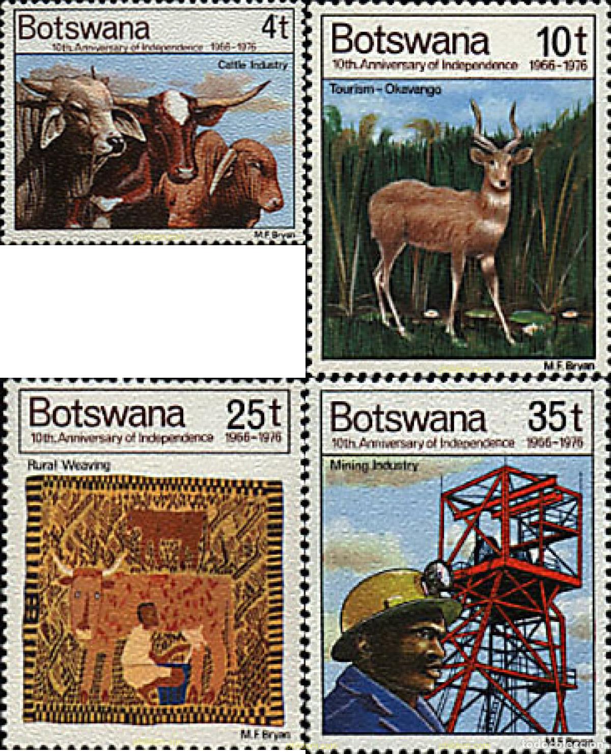 Sellos: 724265 MNH BOTSWANA 1976 10 ANIVERSARIO DE LA INDEPENDENCIA
