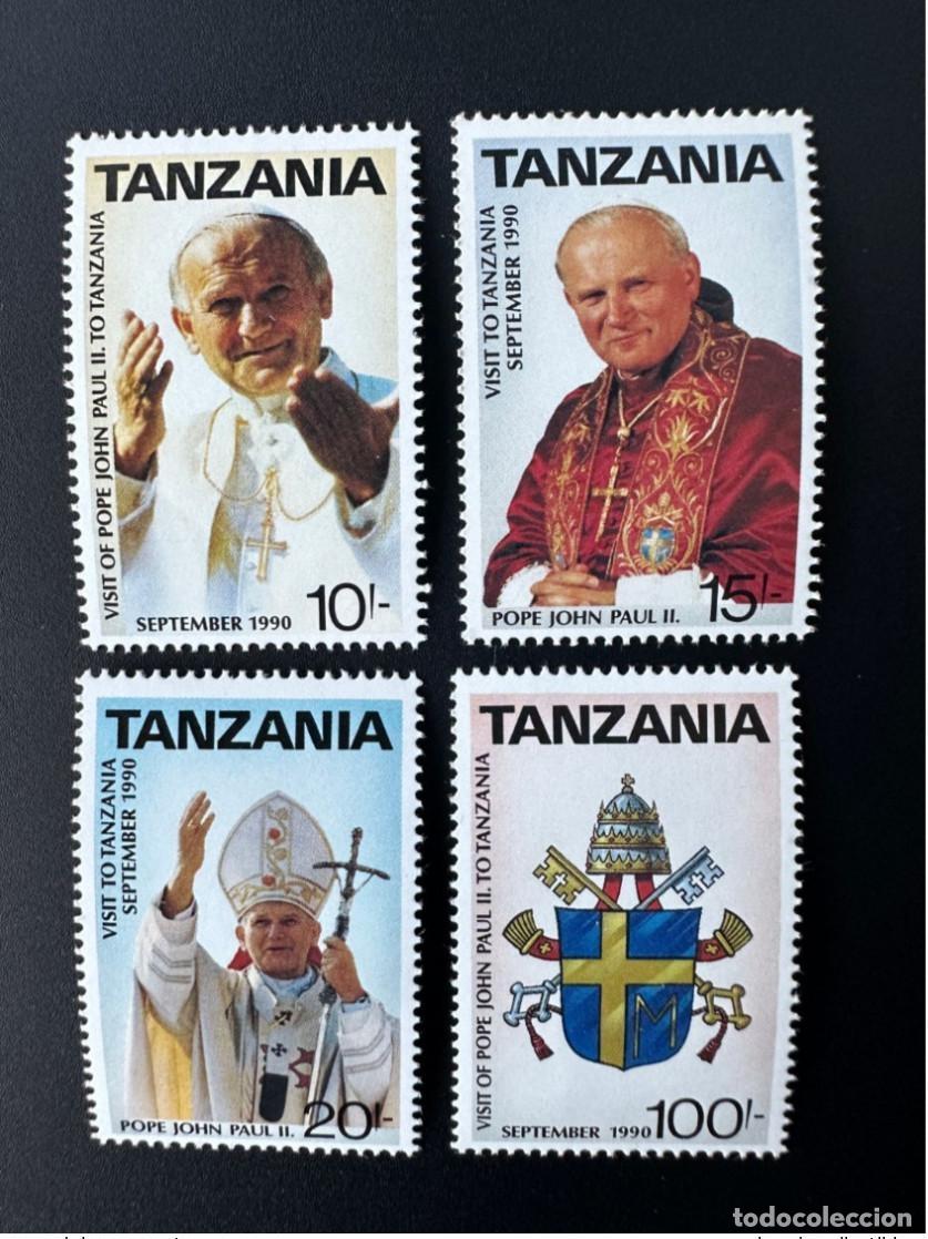 Sellos: Tanzania 1990 mayo 694 - 697 Papa Juan Pablo II Papst Johannes Paul