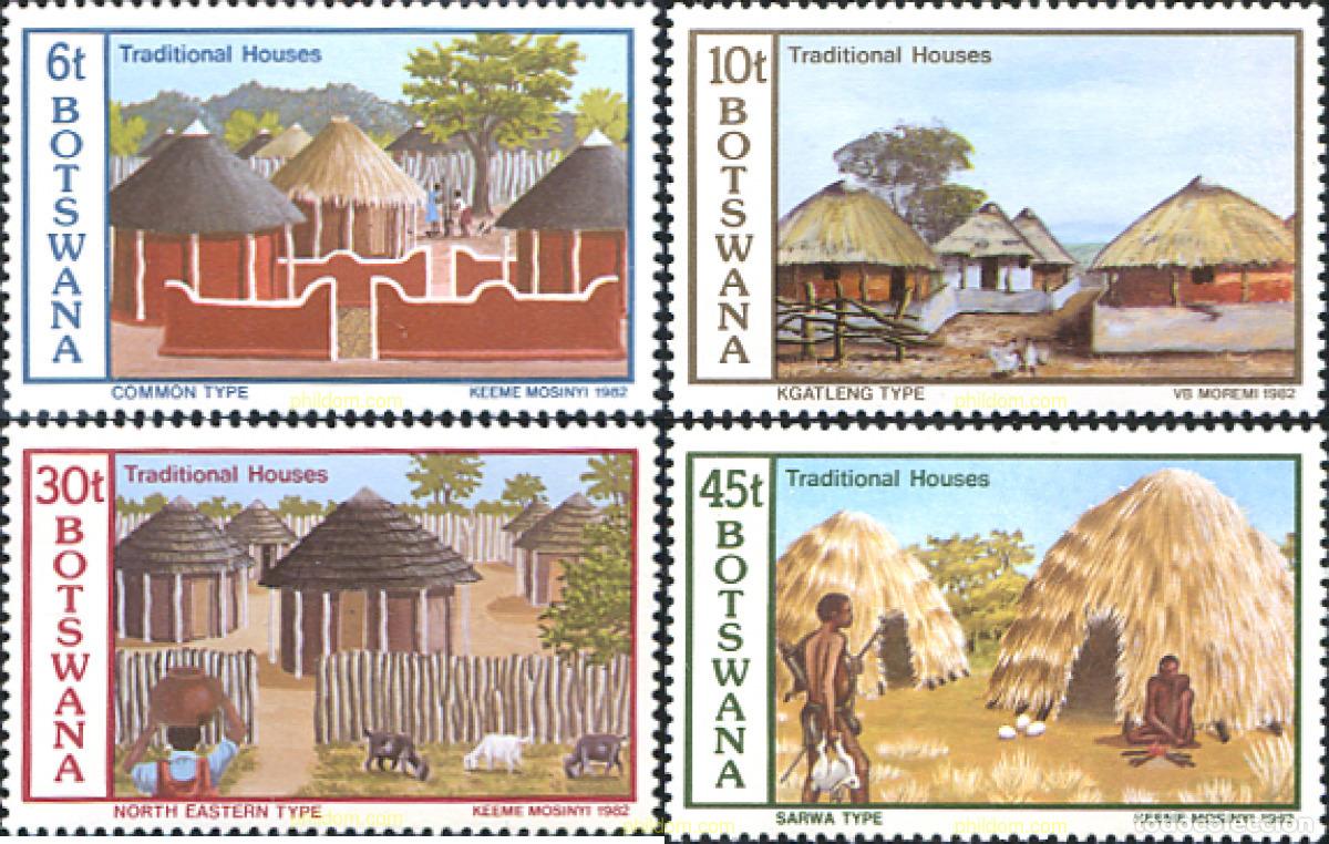 Sellos: 293528 MNH BOTSWANA 1982 H&Aacute;BITATS TRADICIONALES