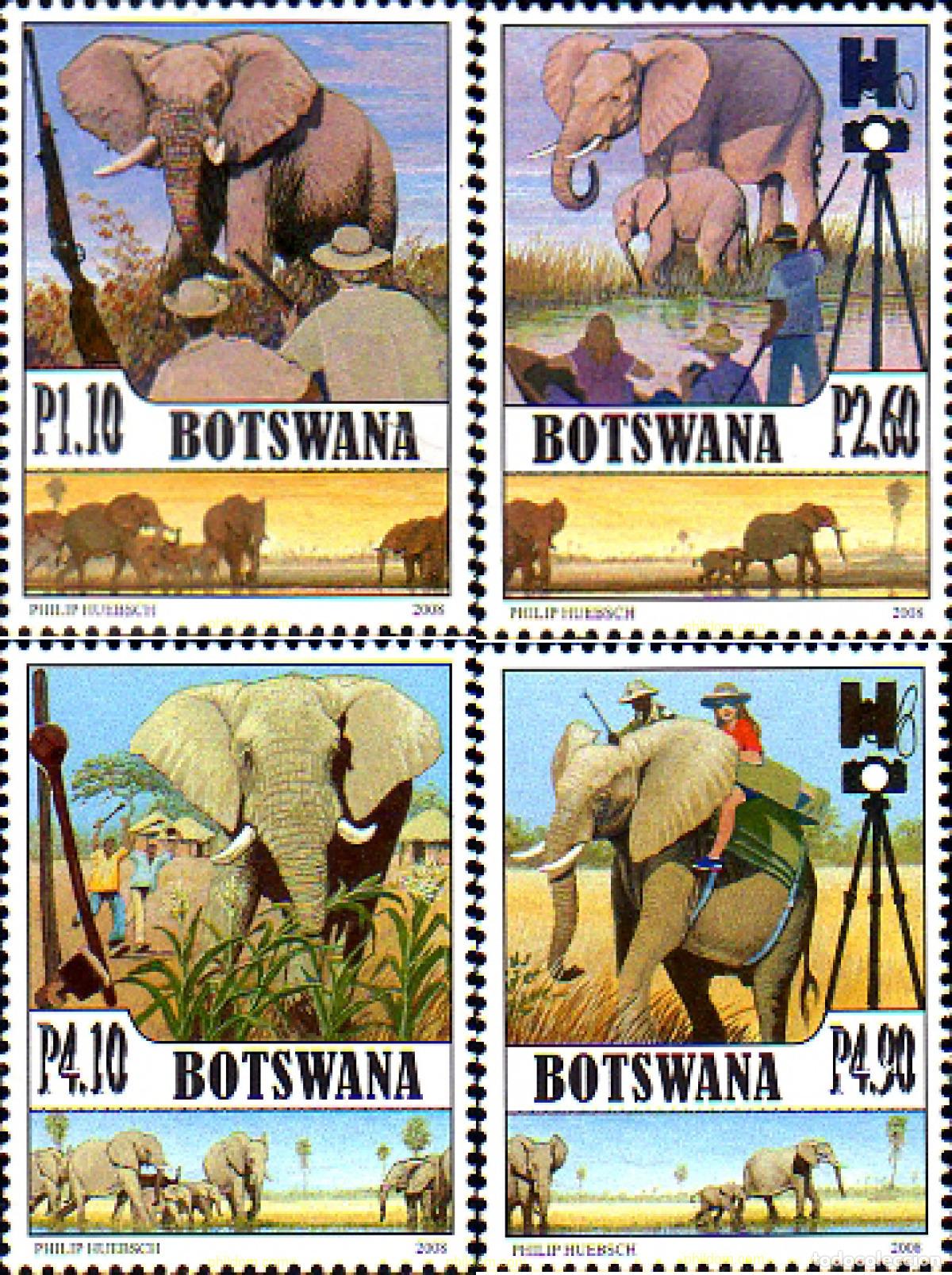 Sellos: 219196 MNH BOTSWANA 2008 EL ELEFANTE Y LOS HOMBRES