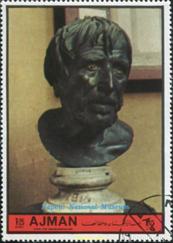 Sellos: 796369 USED AJMAN 1972 ESCULTURAS