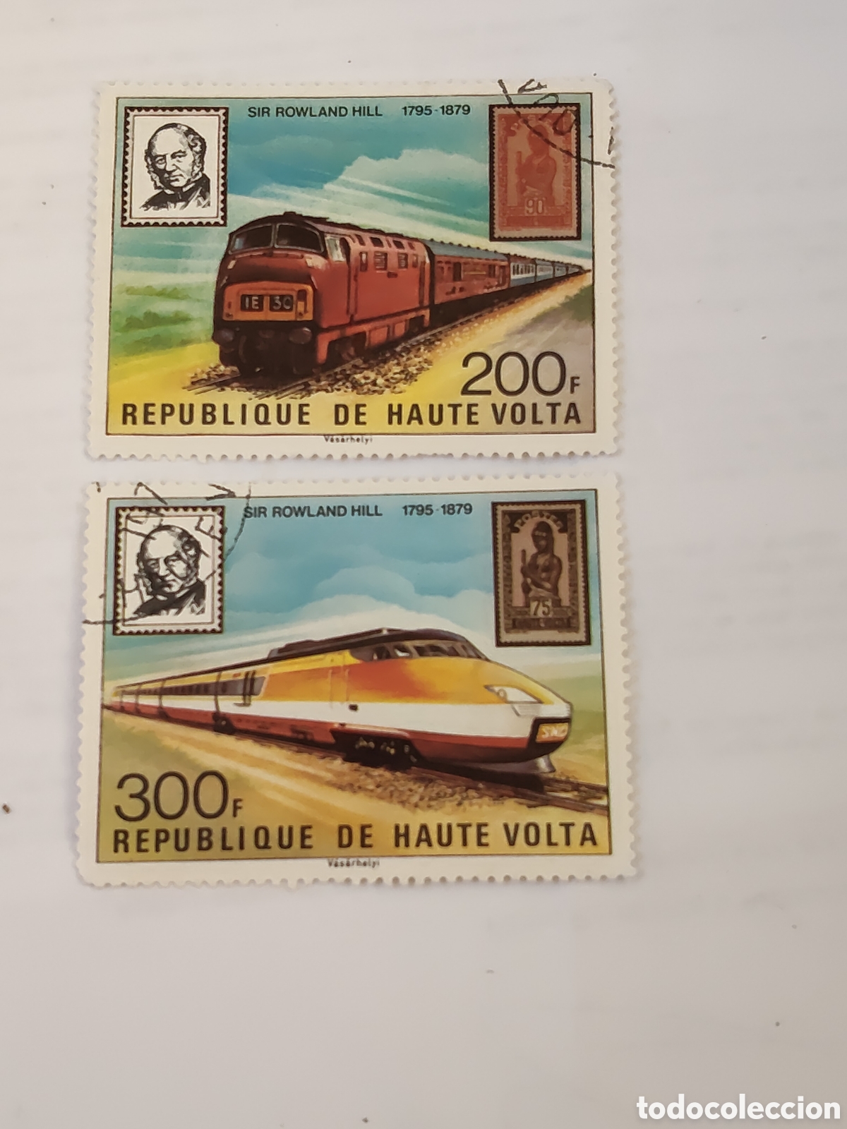 Sellos: 2 sellos de Alto Volta(Burkina Faso)Alta velocidad 1979