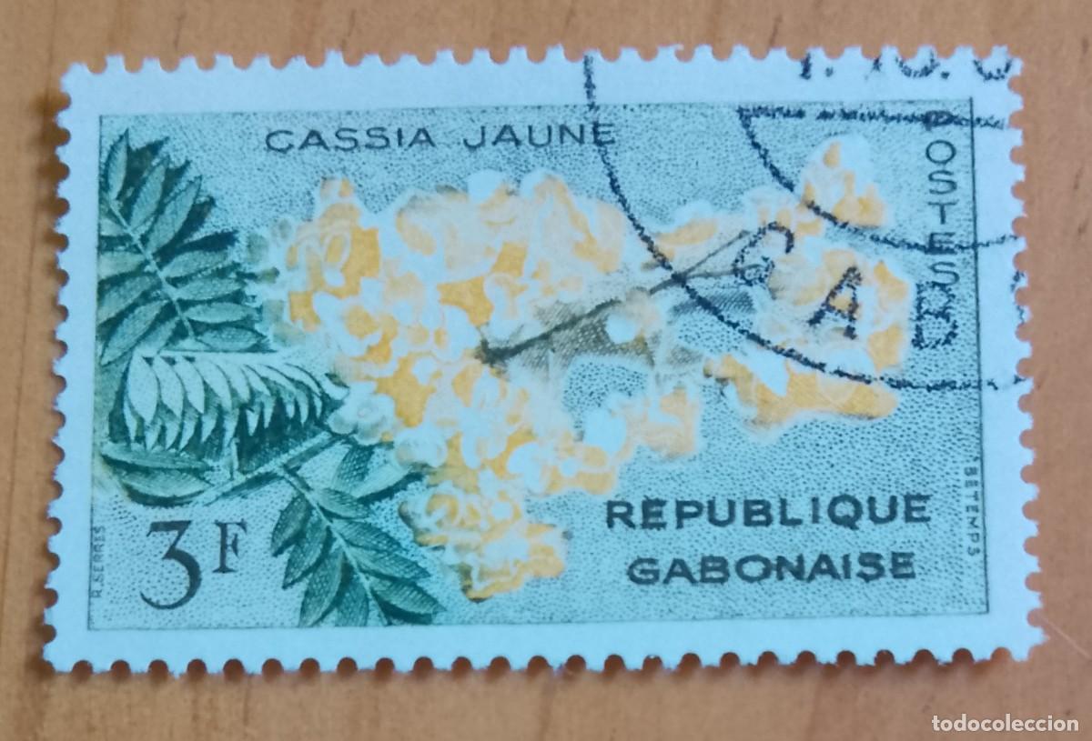 Sellos: GABON - V/F 3 F - A&Ntilde;O 1961, FLORA, FLORES, CASSIA AMARILLA - VER DESCRIPCI&Oacute;N
