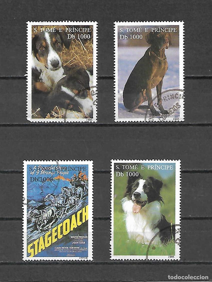 Sellos: 4 sellos de Perros de raza: de Santo Tom&eacute; e Principe, sellos a&ntilde;o 1995