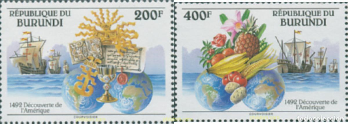 Sellos: 297935 MNH BURUNDI 1992 500 ANIVERSARIO DEL DESCUBRIMIENTO DE AMERICA