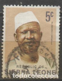 Sellos: SIERRA LEONA IVERT N&ordm; 389, President Siaka Stevens, USADO