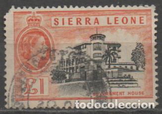 Sellos: SIERRA LEONA IVERT N&ordm; 193, EDIFICIO DEL GOBIERNO, USADO,. FACIAL DE 1 LIBRA, ENORE PARA ESTE PAIS