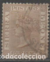 Sellos: SIERRA LEONA IVERT N&ordm; 57 (A&Ntilde;O 1883), REINA VICTORIA, USADO