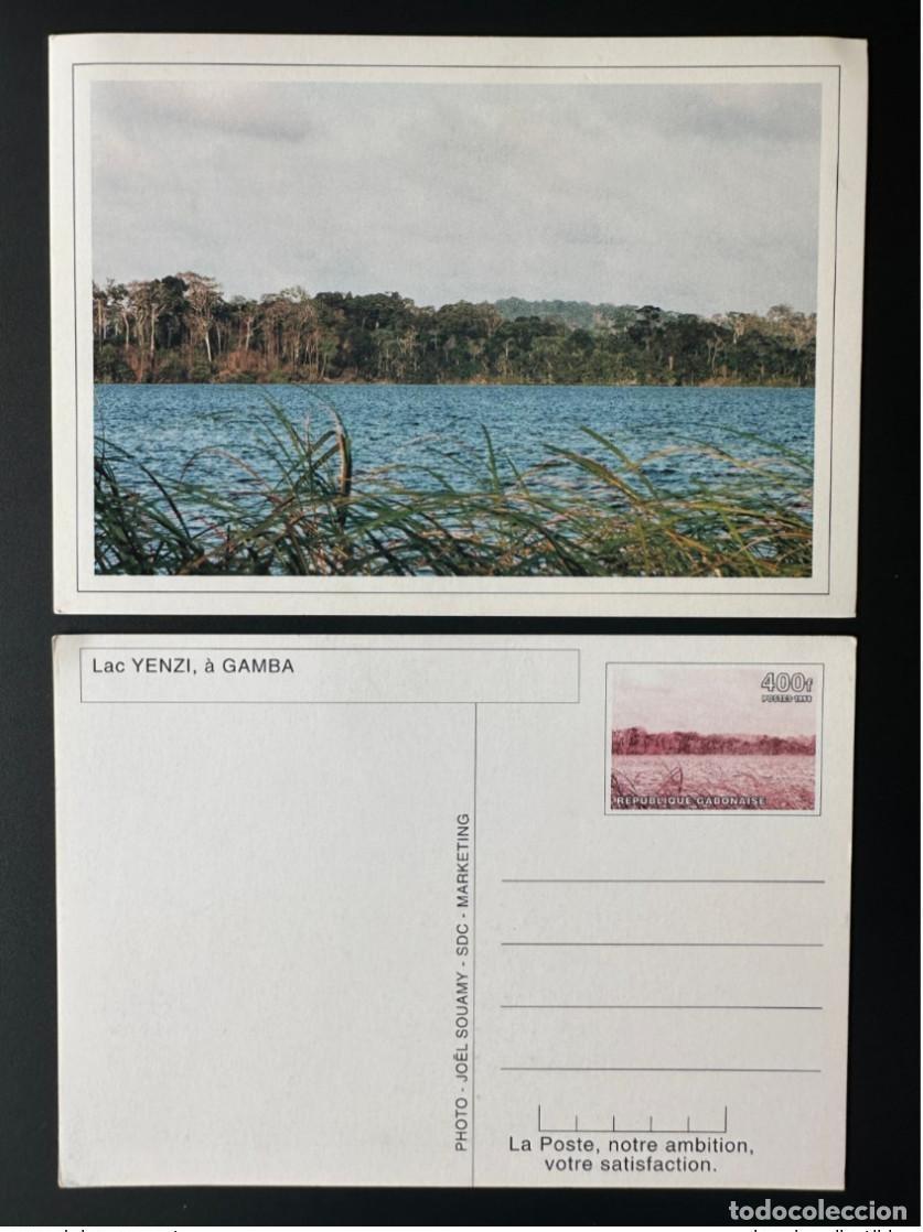 Sellos: Gab&oacute;n 1998 Mi.? Estaci&oacute;n postal Ganzache Papeler&iacute;a Lac Yenzi Gamba Lake See