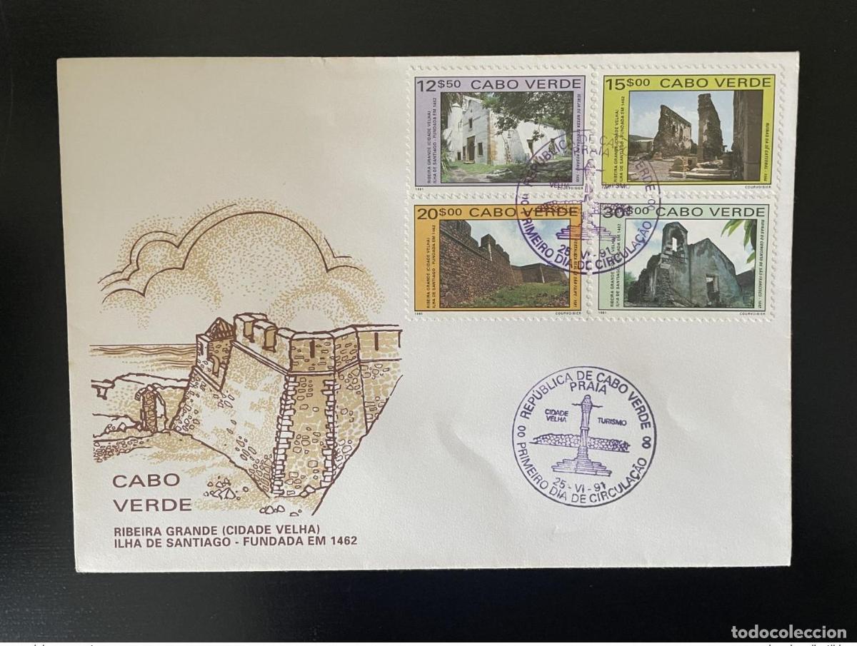Sellos: Cabo Verde 1991 Mi. 609 - 612 FDC Ribeira Grande Cidade Velha monumentos Turismo