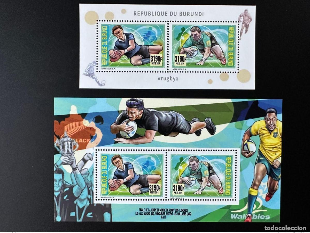 Timbres: Burundi 2014/2015 Mi. 3487 - 3488 Bl. 508 509 Rugby London All Blacks