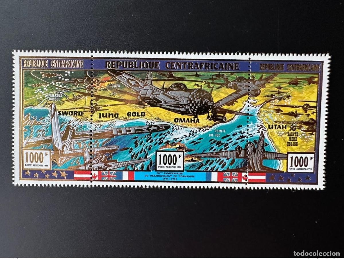 Timbres: &Aacute;frica Central 1994 Mi. 1630 - 1632 50 a&ntilde;os D&iacute;a D Normand&iacute;a 1944 u Omaha