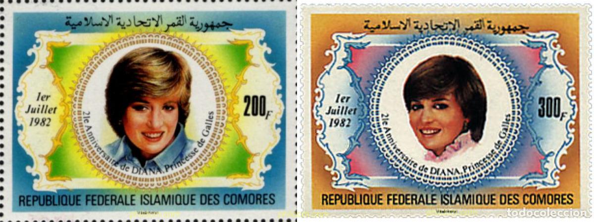 Sellos: 796548 MNH COMORES 1982 ANIVERSARIOS DE LADY DIANA Y J.W. GOETHE