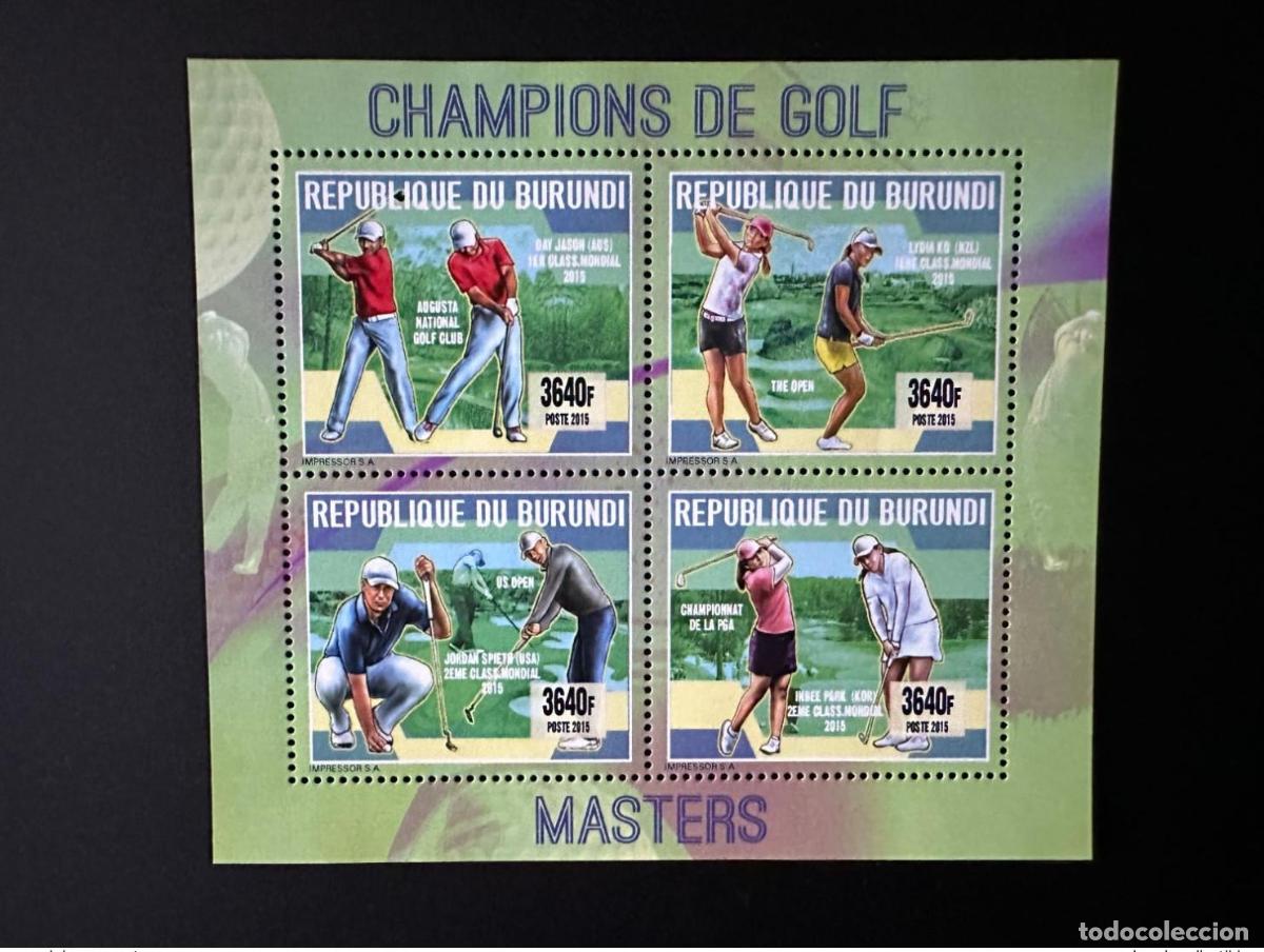 Sellos: Burundi 2015/2016 Mi. 3602 - 3605 US Open Gold Masters Champions