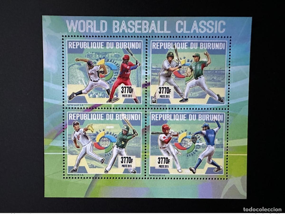 Sellos: Burundi 2015/2016 Mi. 3611 - 3614 Cl&aacute;sico Mundial de B&eacute;isbol