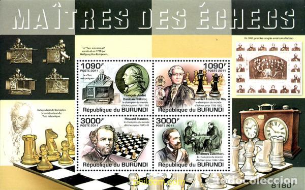 Sellos: 277876 MNH BURUNDI 2011 MAESTROS DEL AJEDREZ
