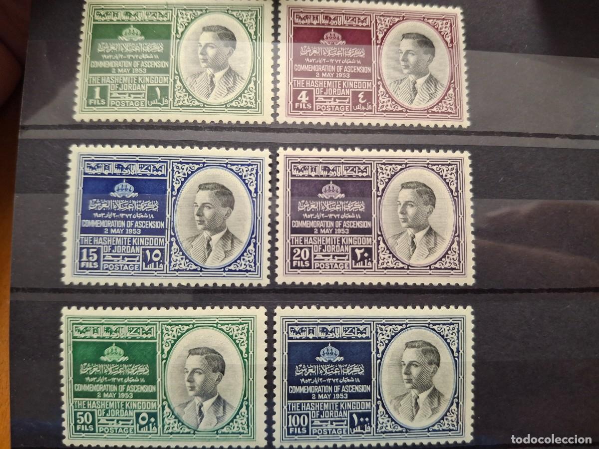 Selos: HB1659 GRANDES SERIES MUNDIALES sellos en NUEVO** JORDANIA a&ntilde;o 1953 Rey Hussein 291/296