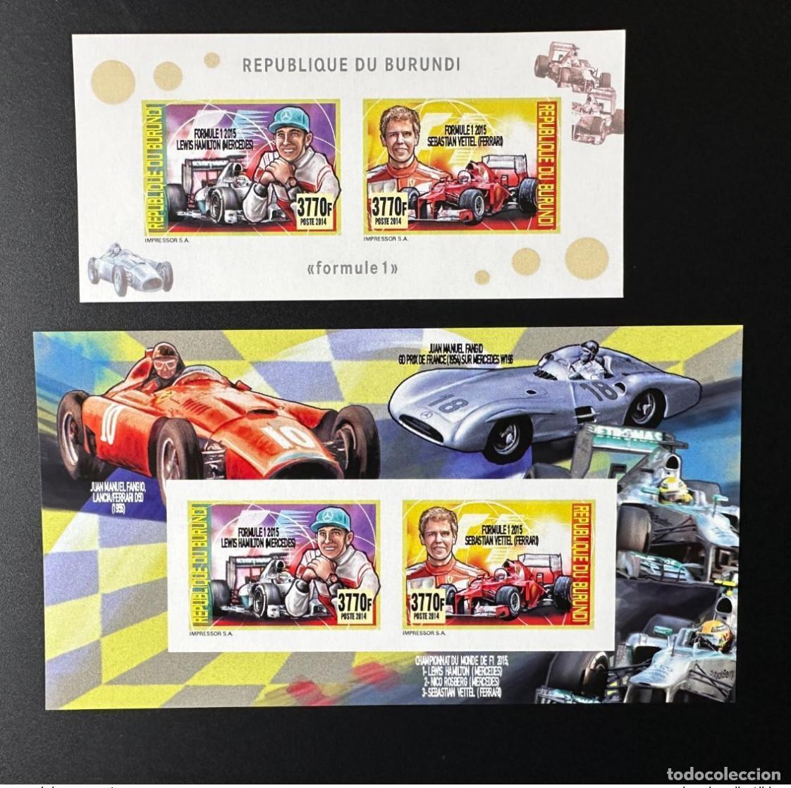 Timbres: Burundi 2014/2015 Mi. 3499 - 3500 Bl. 512 513 ND IMPERF Formula 1 Hamilton
